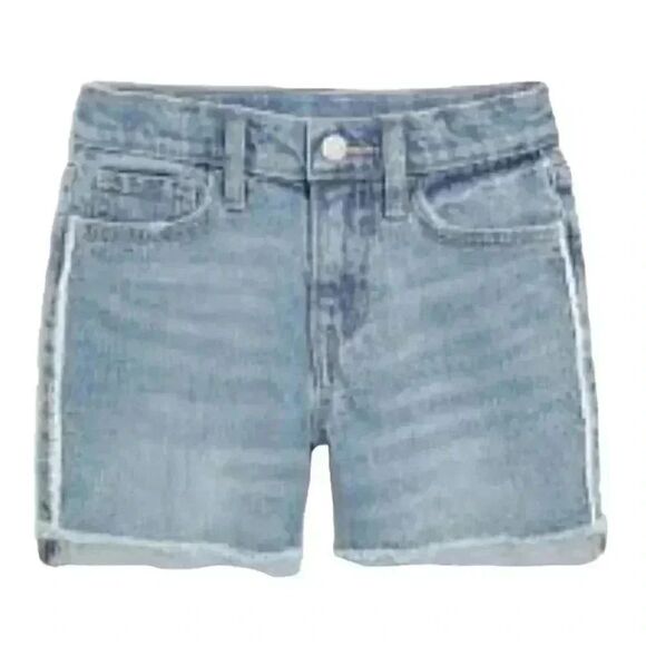 Old Navy Girl's Light Wash Cotton/Poly/Spandex Denim High Rise Rolled Cuff Lace - Picture 1 of 13